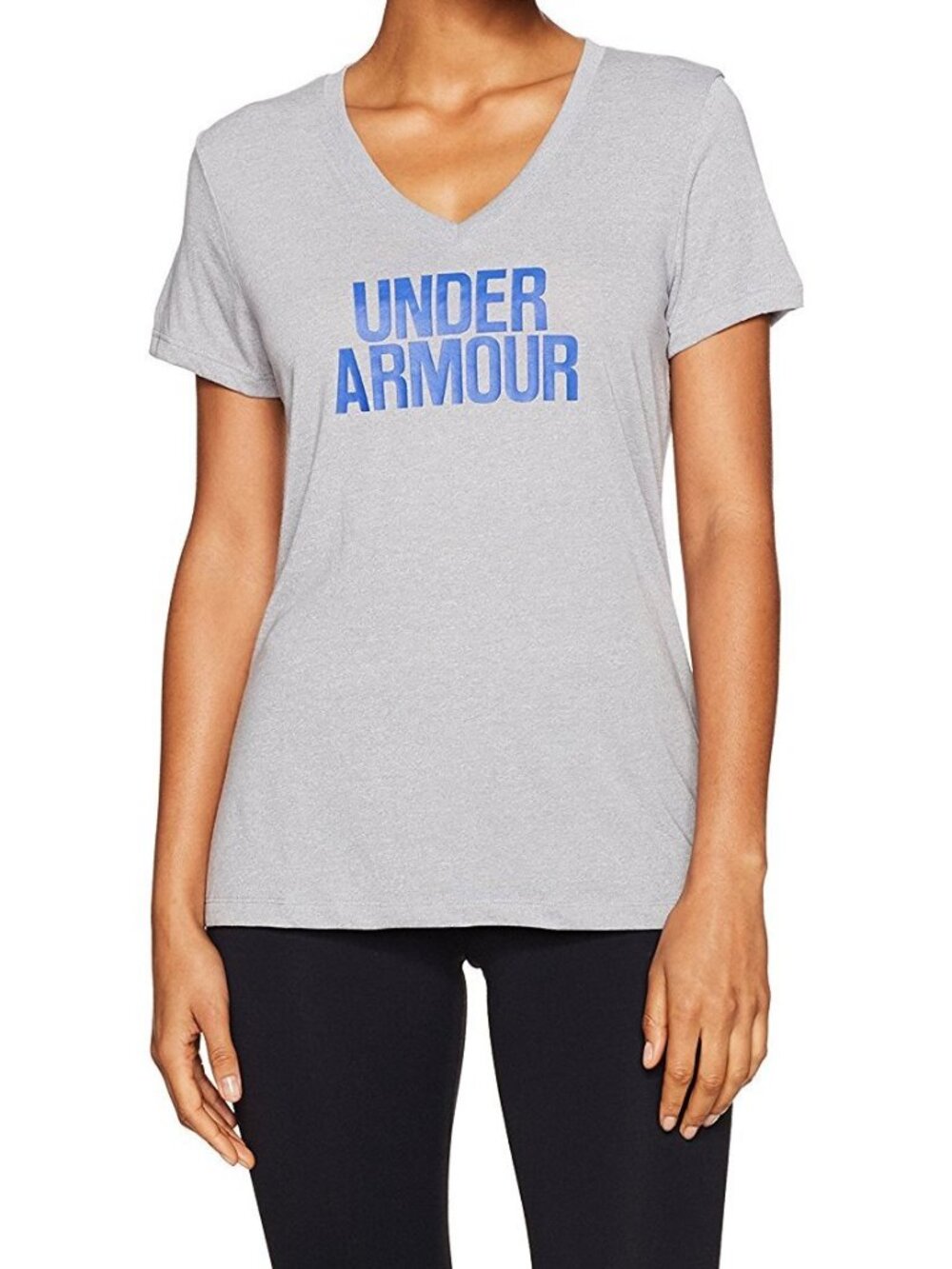 Under Armour Womens Threadborne Train Wordmark V Neck T-Shirt